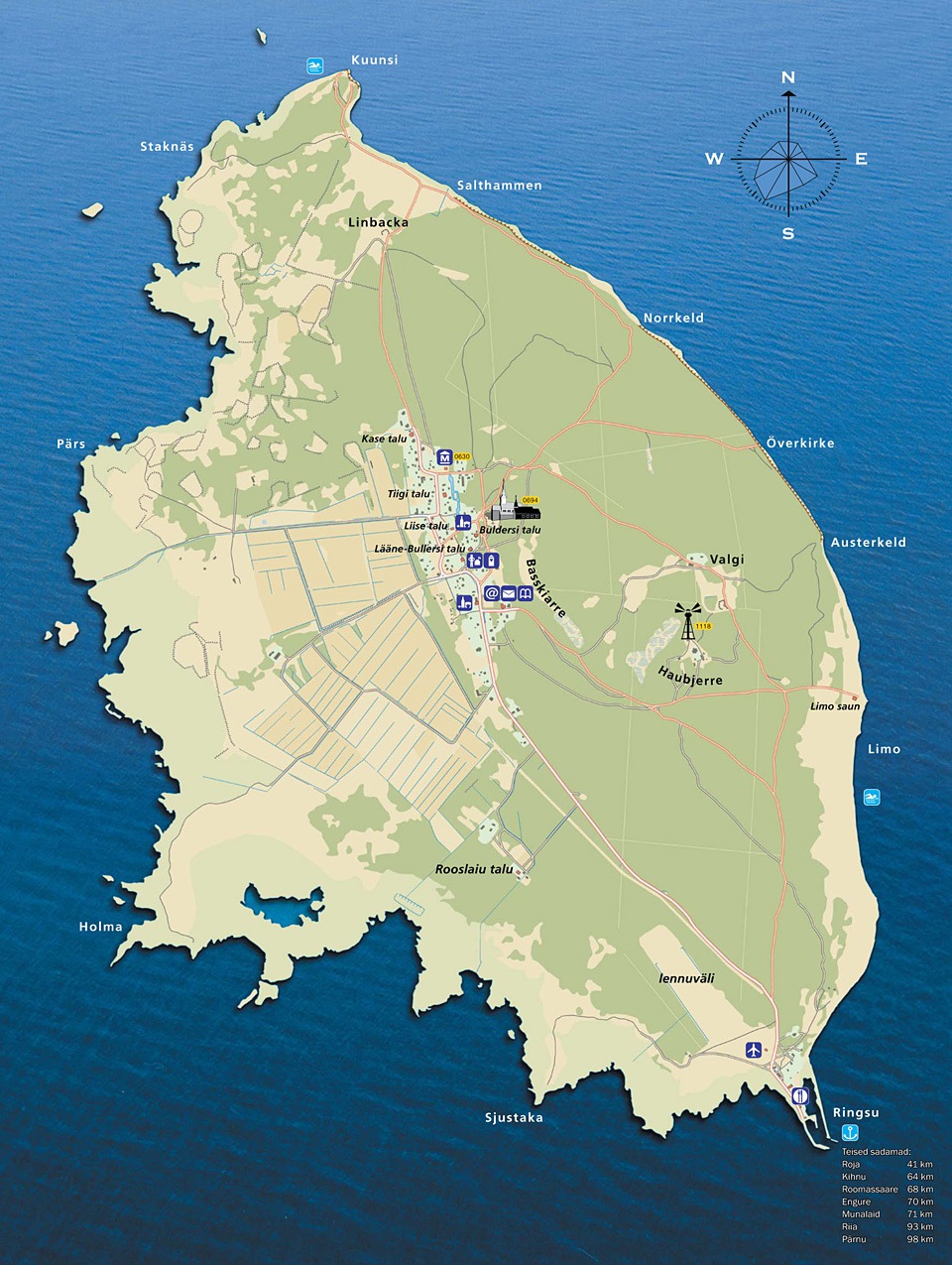 Карта острова Рухну